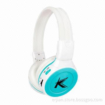 Hi-fi stereo wireless headset with TF card slot, FM radio, running light, built-in battery